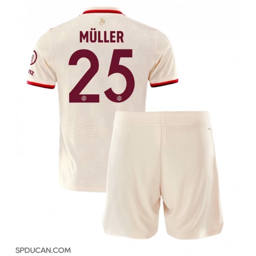 Dječji Nogometni Dres Bayern Munich Thomas Muller #25 Rezervni 2024-25 Kratak Rukav (+ Kratke hlače)